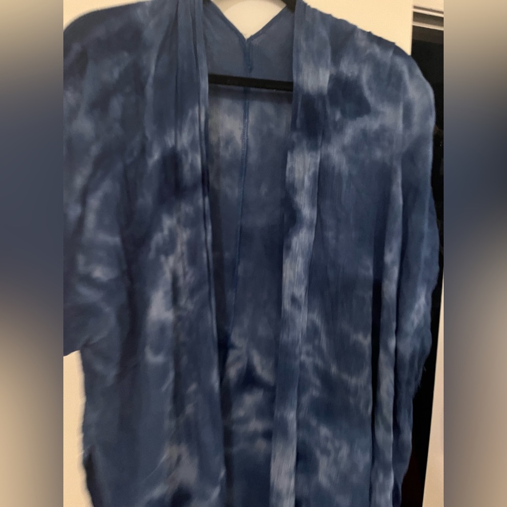Indigo tie dye kimono